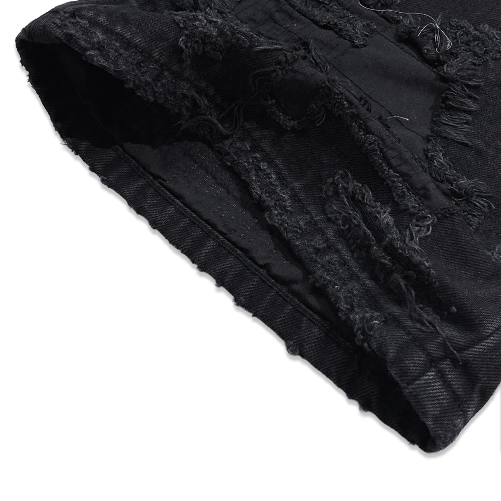 Multiple Boro Destroyed Flared Jeans