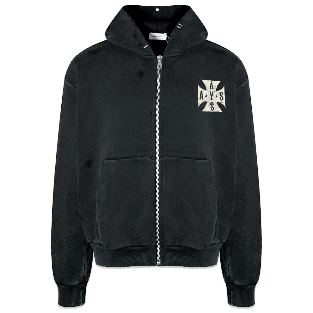 Cross Cropped Zip Hoodie