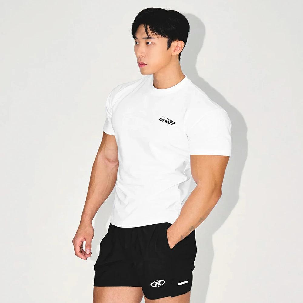 BRNT BACK LOGO MUSCLE FIT T-SHIRTS