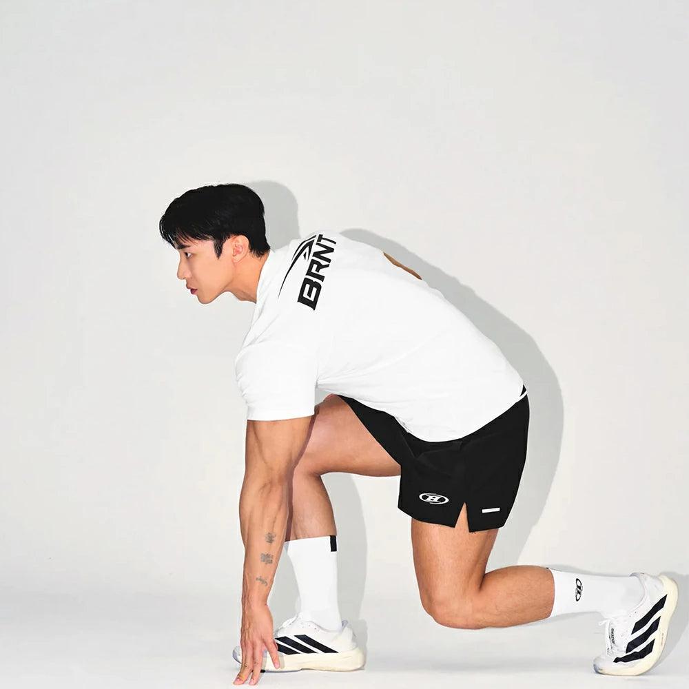 BRNT BACK LOGO MUSCLE FIT T-SHIRTS