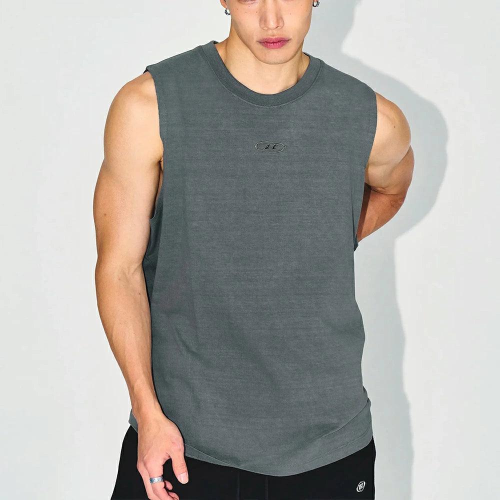 SILVER B PIGMENT DYED SLEEVELESS
