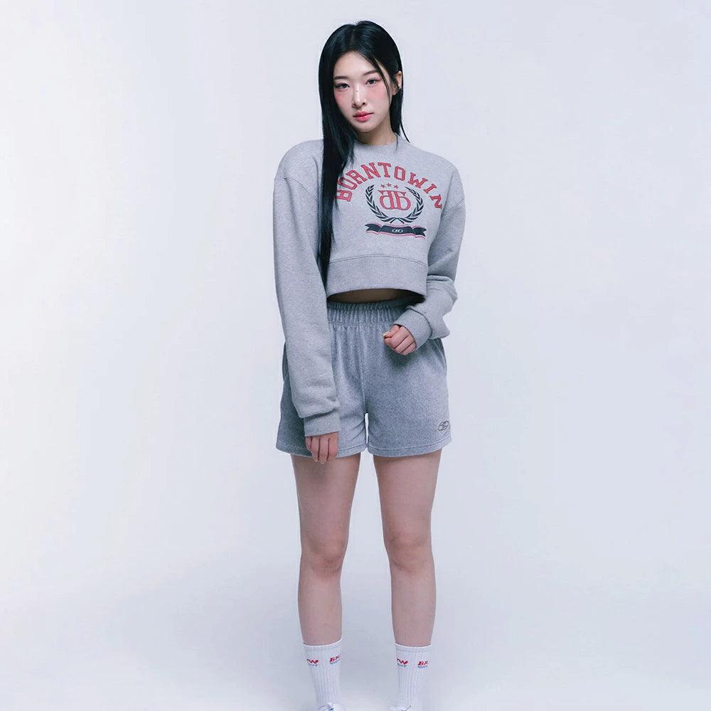 B CHROME VELOUR SHORTS
