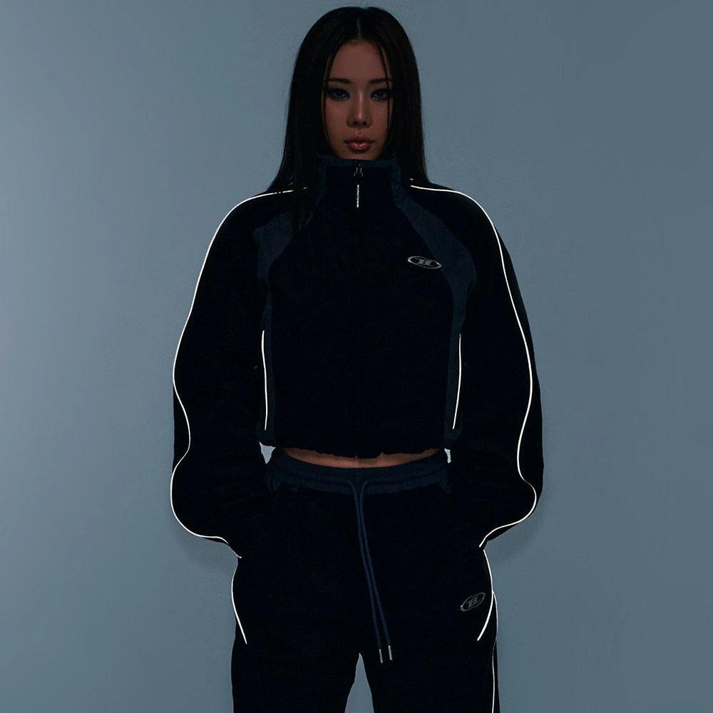 W NYLON BLOCK JACKET