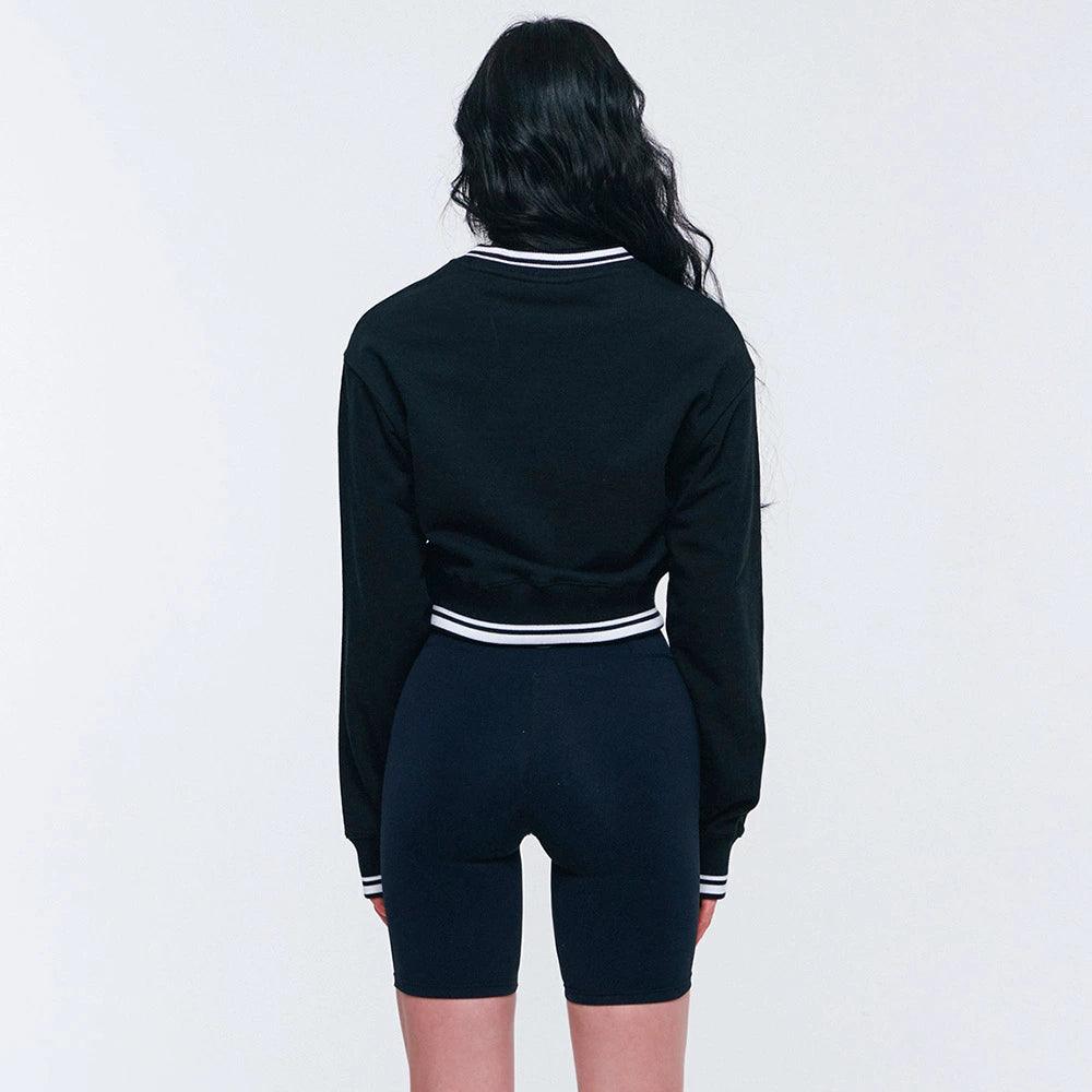 W Wellness V-Neck Crop Sweatshirts