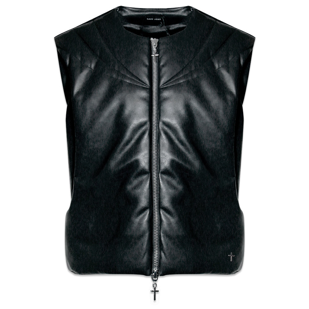 Grouture Faux Leather Padded Vest