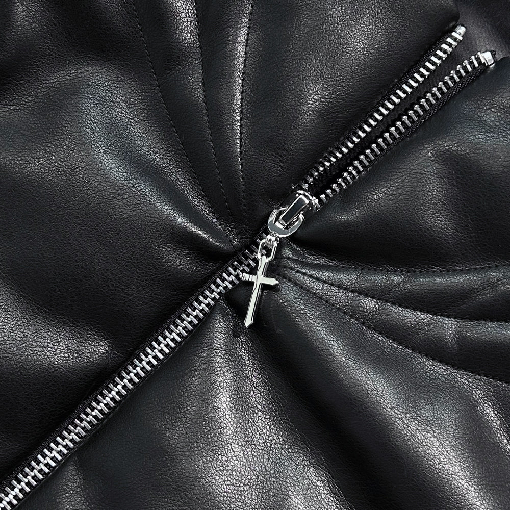 Grouture Faux Leather Padded Vest