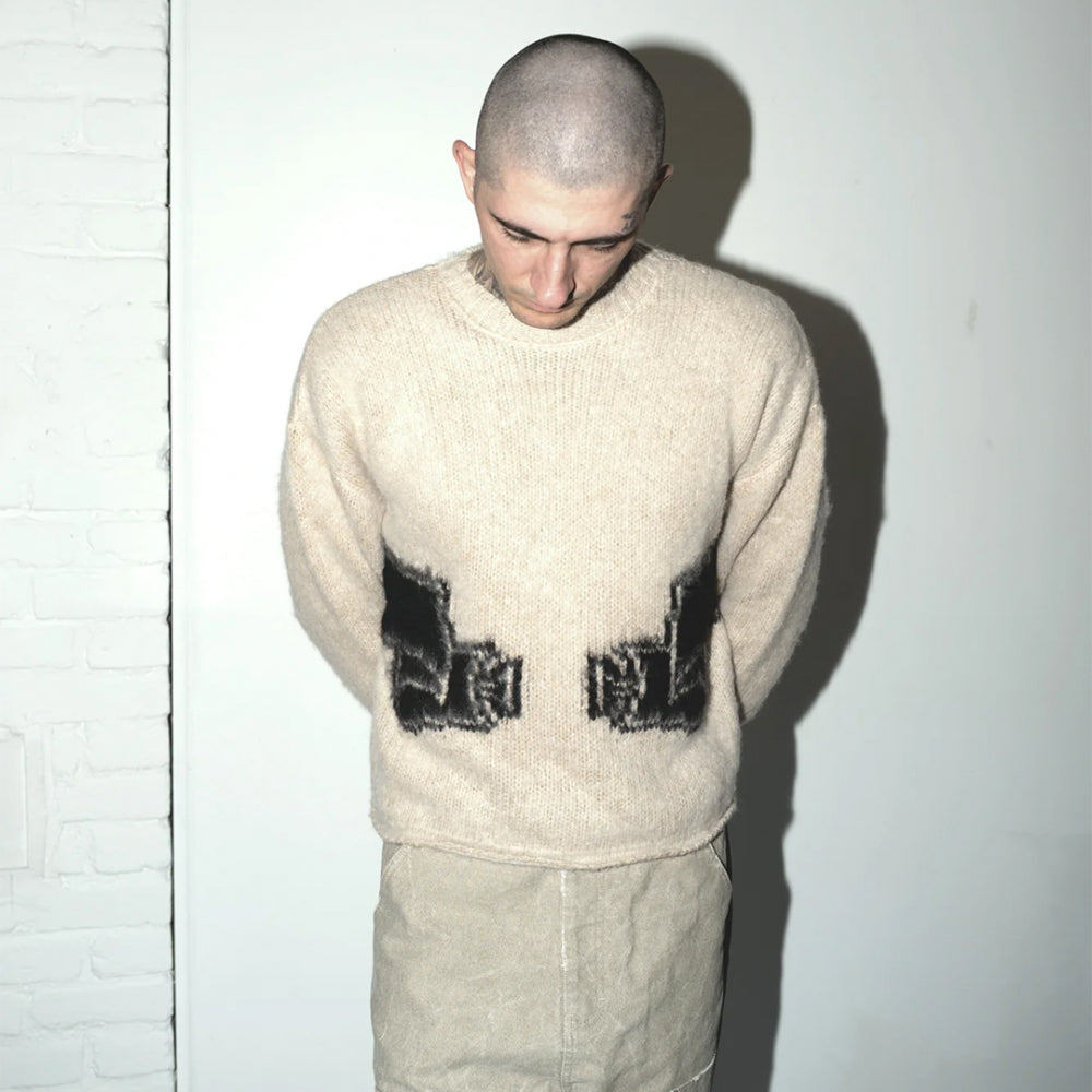 Wrapped Banned Zip Knit Hoodie