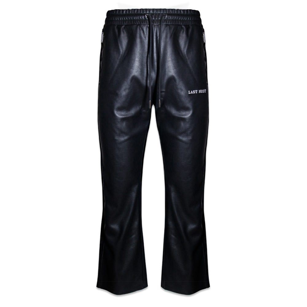 Faux Leather Track Pants