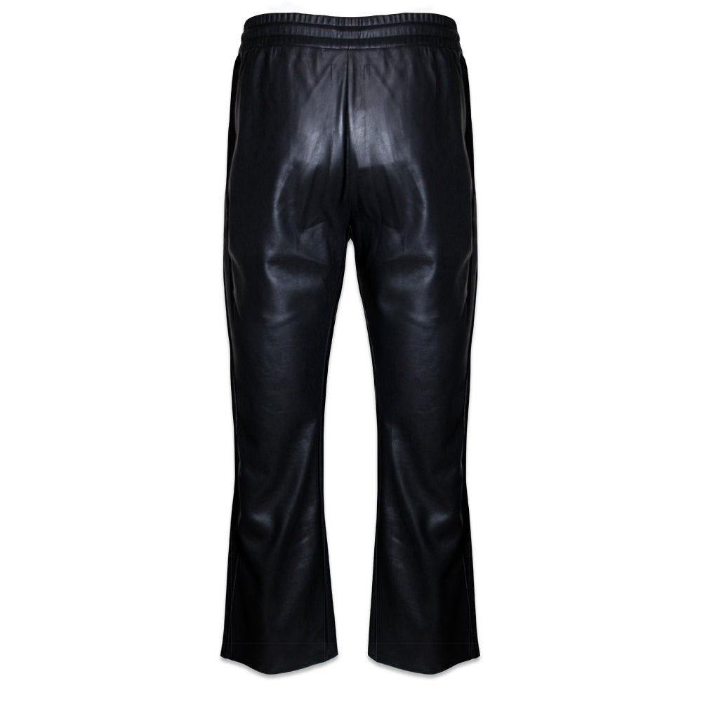 Faux Leather Track Pants
