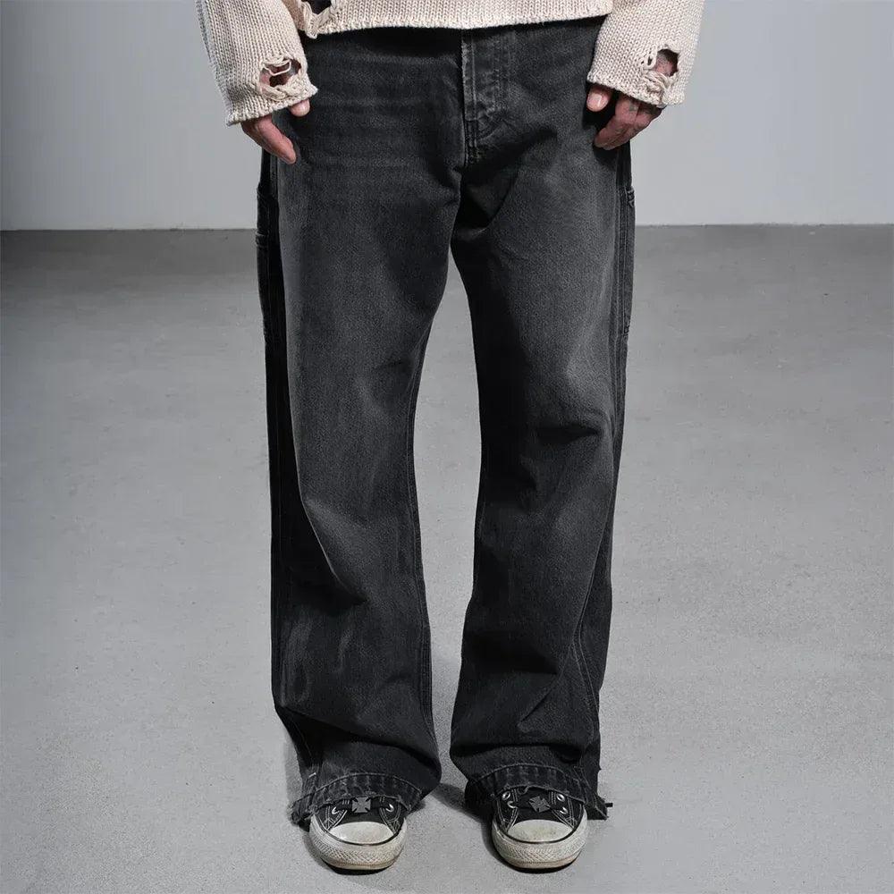 パンツ black coat zip denim pants ASKYURSELF (アスクユアセルフ)商品ページ - Phrase Work Zip Denim