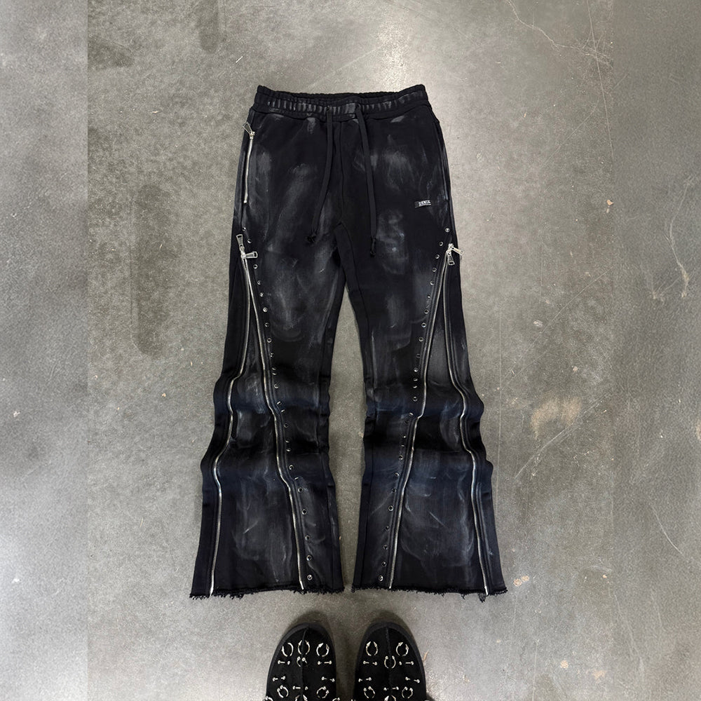 Black Diamond Triple Zip Flared Sweatpants