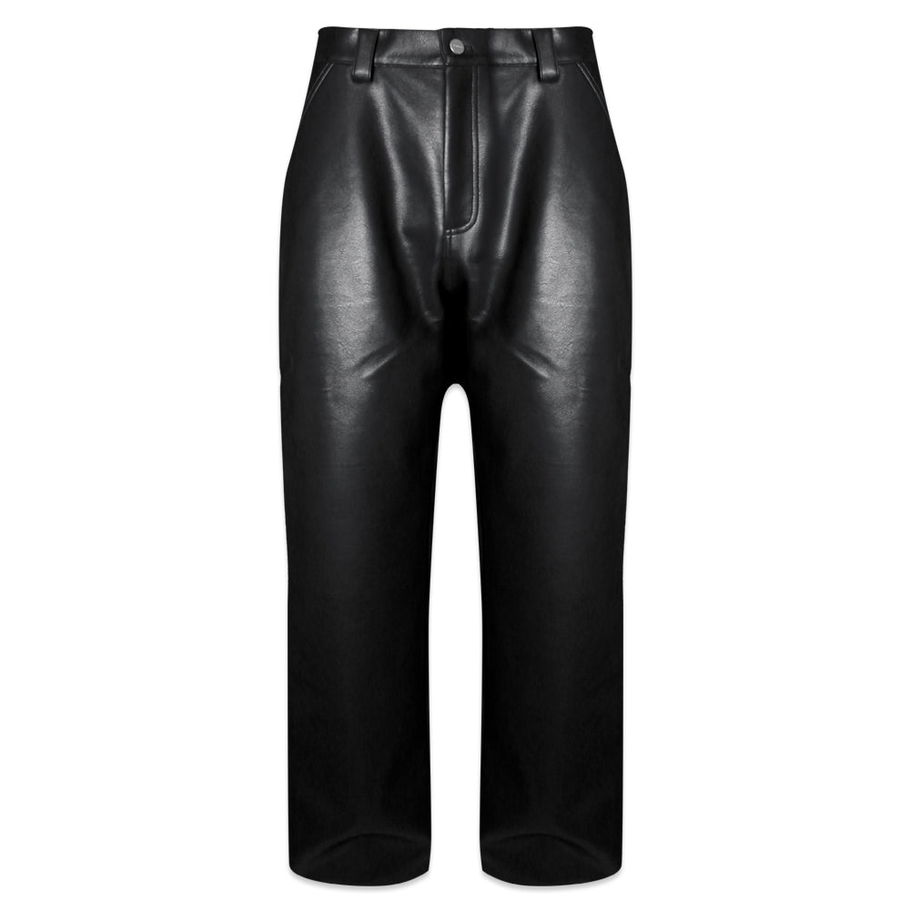 Faux Leather Carpenter Pants