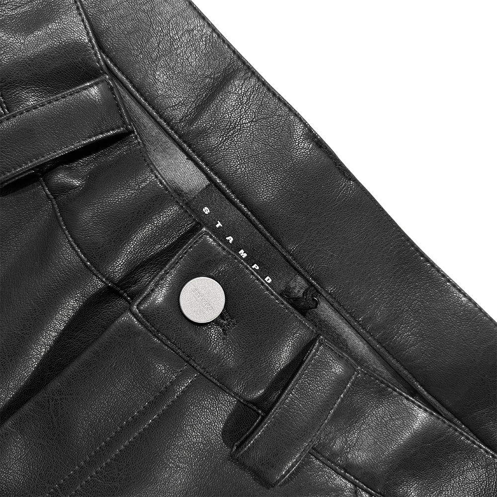 Faux Leather Carpenter Pants