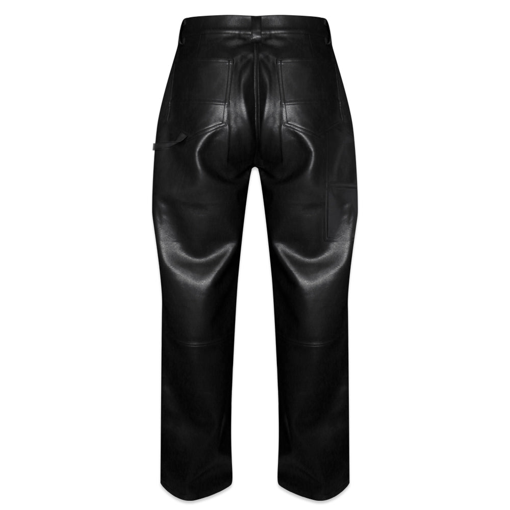 Faux Leather Carpenter Pants