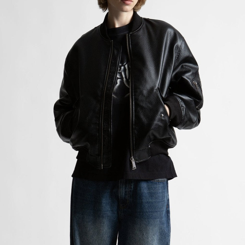 Kingdom Faux Leather Bomber