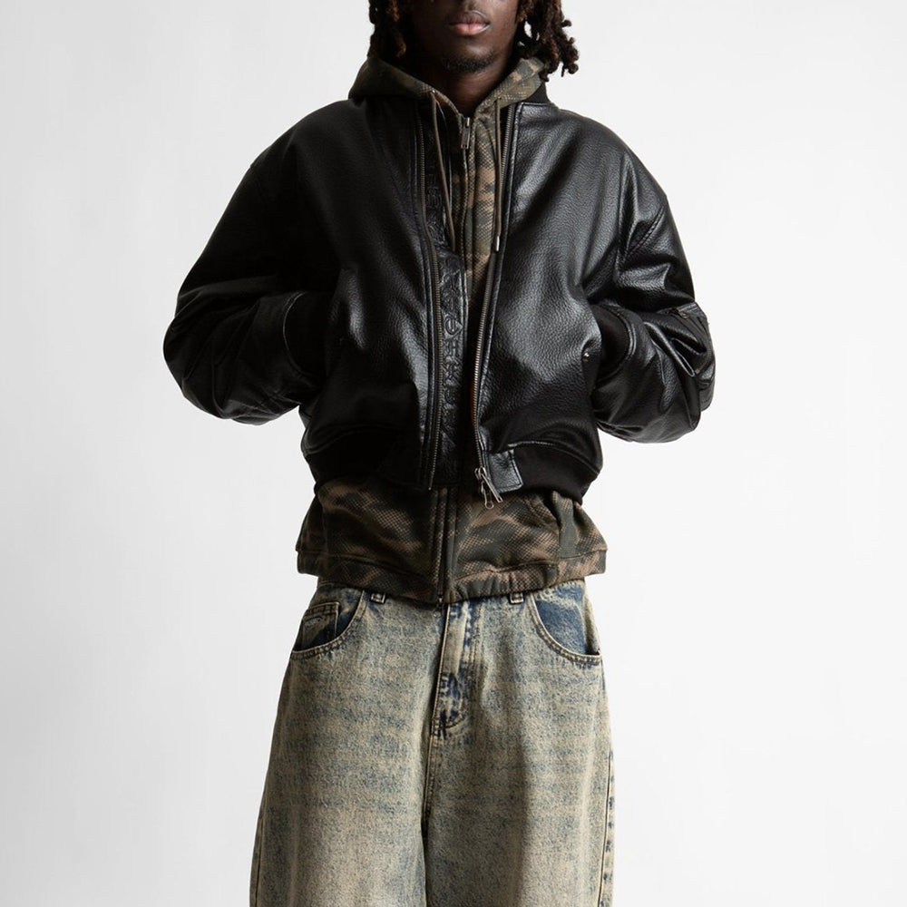 Kingdom Faux Leather Bomber