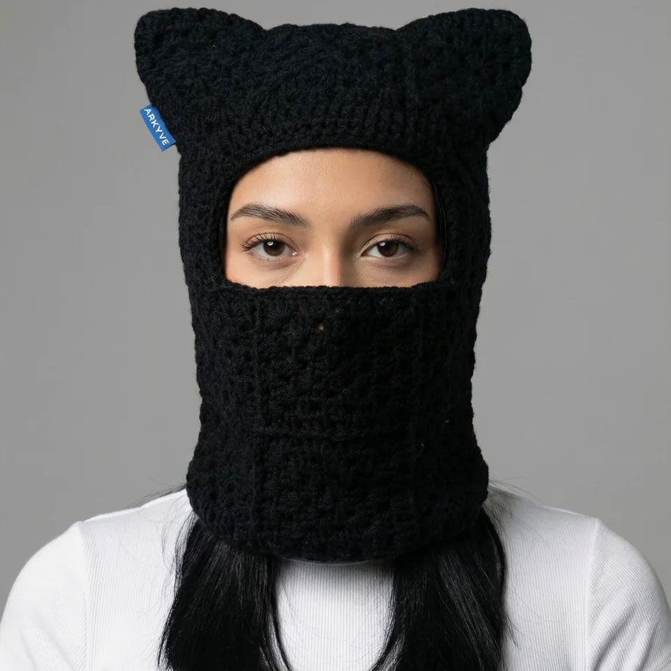 Pink Berry Crochet Ski Mask