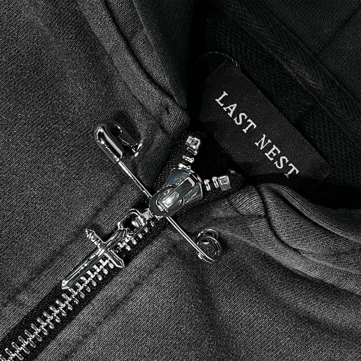 Saefty Pin Washed Zip Hoodie