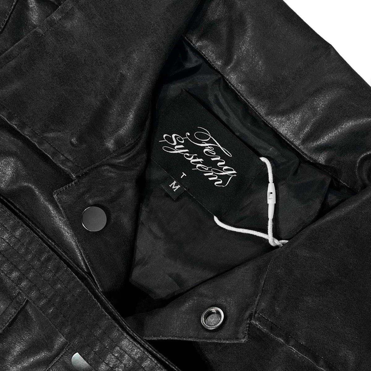 Military Leather Trucker Jacket