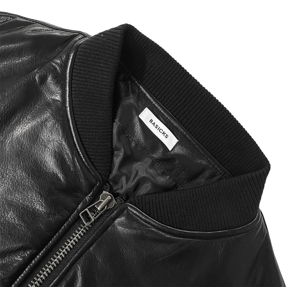 Cow Leather Bomber Jacket