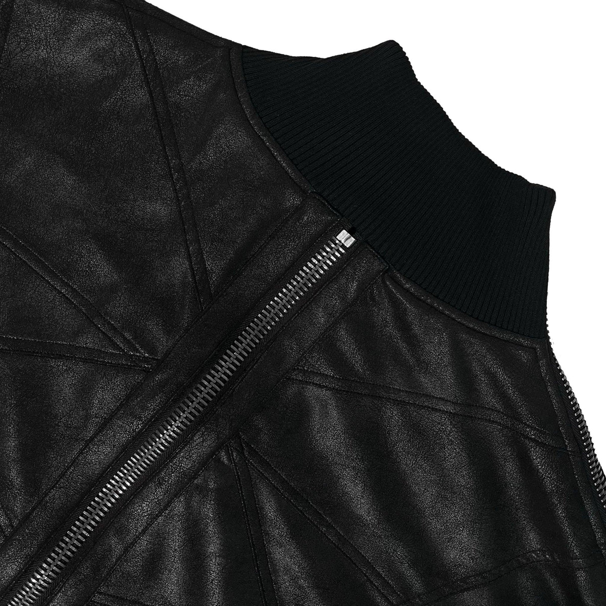 Rue Faux Leather Bomber Jacket with Side Zippers