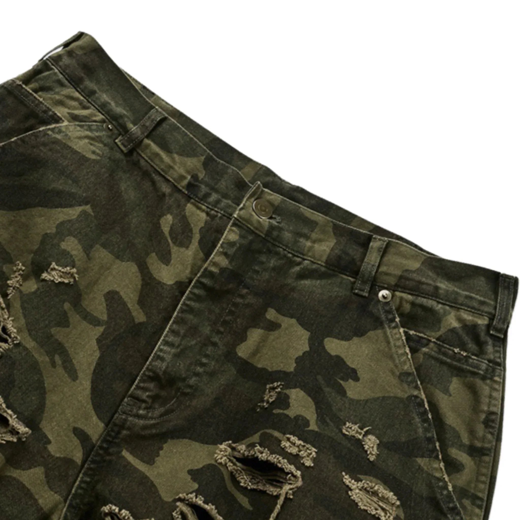 Double Layered Distressed Camo Pants - EMOstanceclub - VENTURER