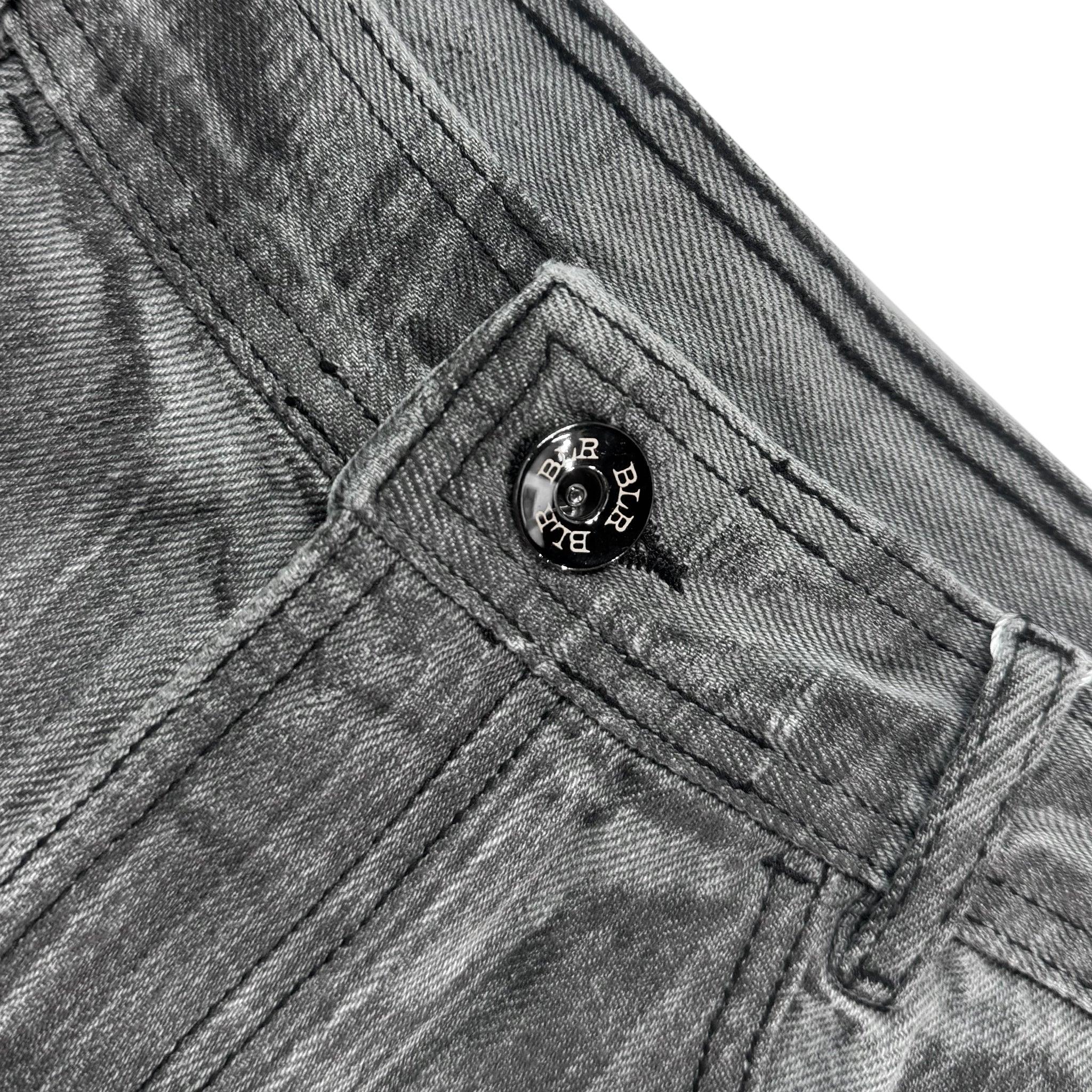 Brushed, Oil-Washed Wide Denim Pants