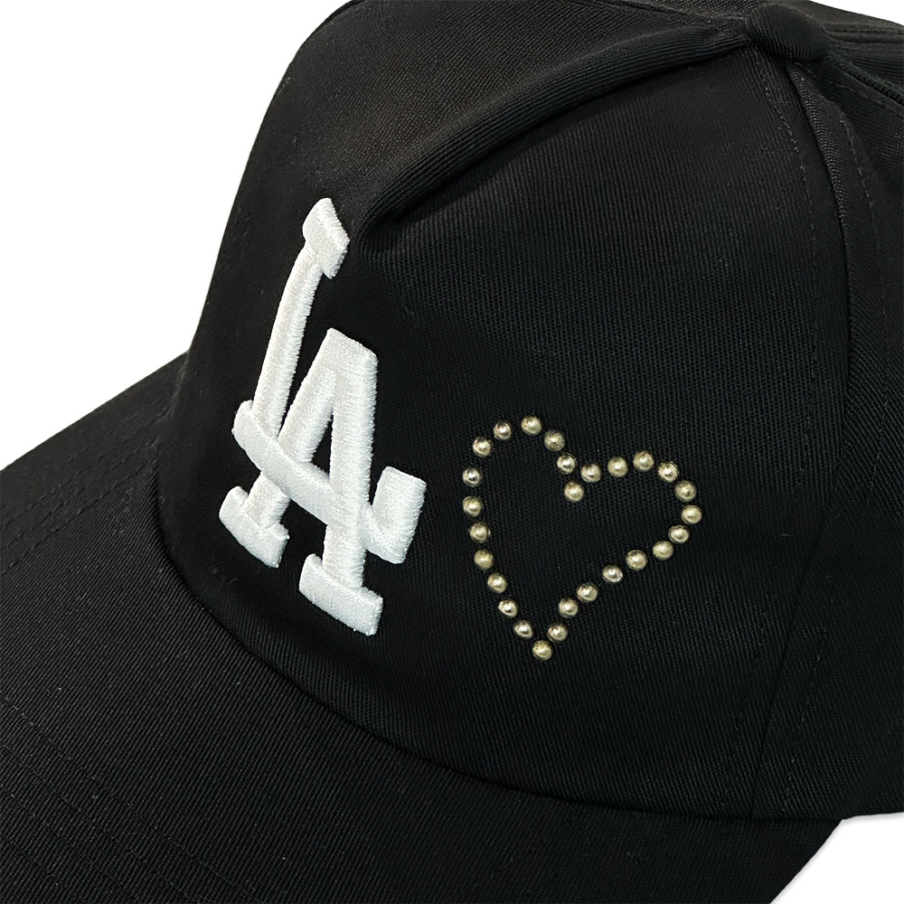 LA Emb Heart Studs Snapback