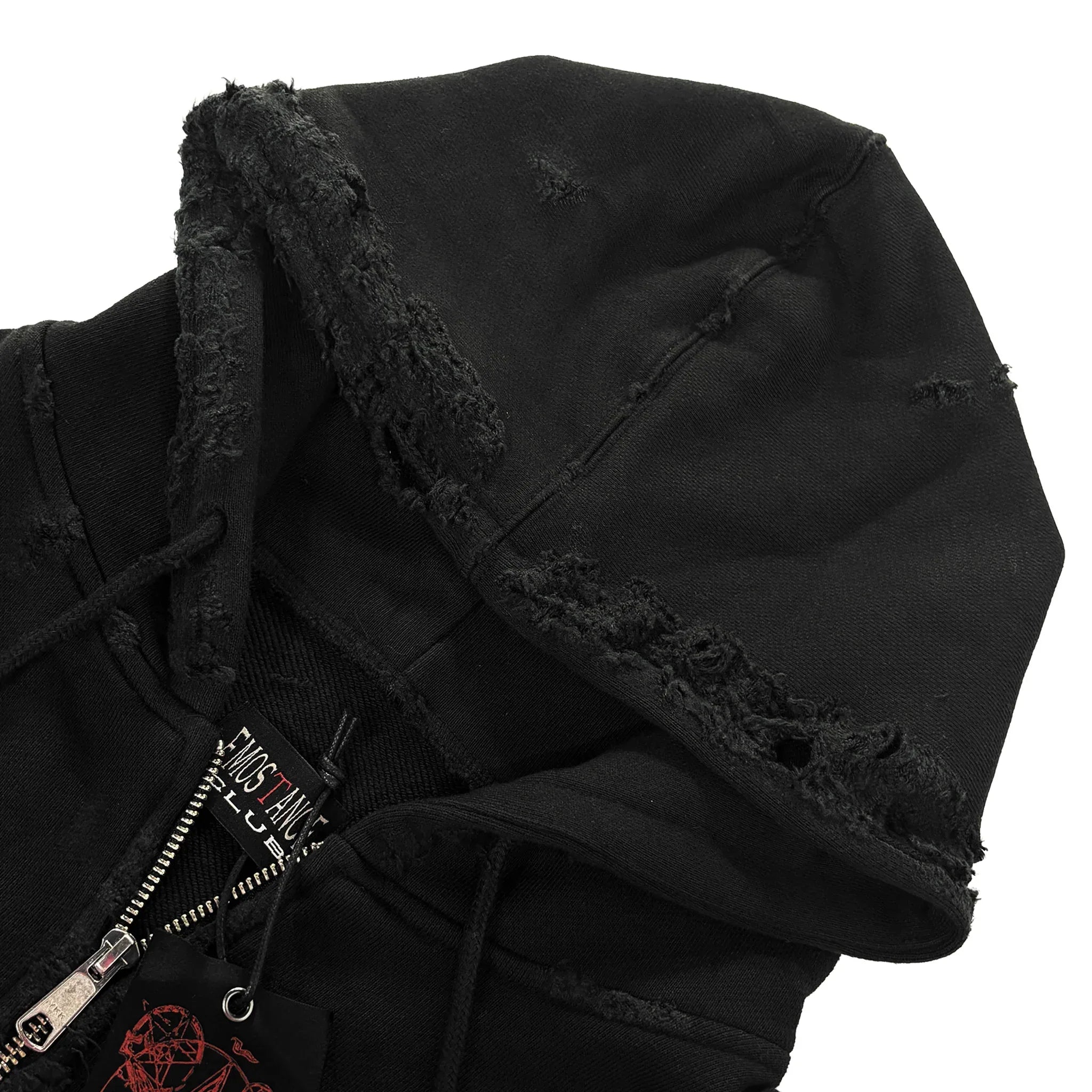 Distressed Zip Up Hoodie - EMOstanceclub - VENTURER