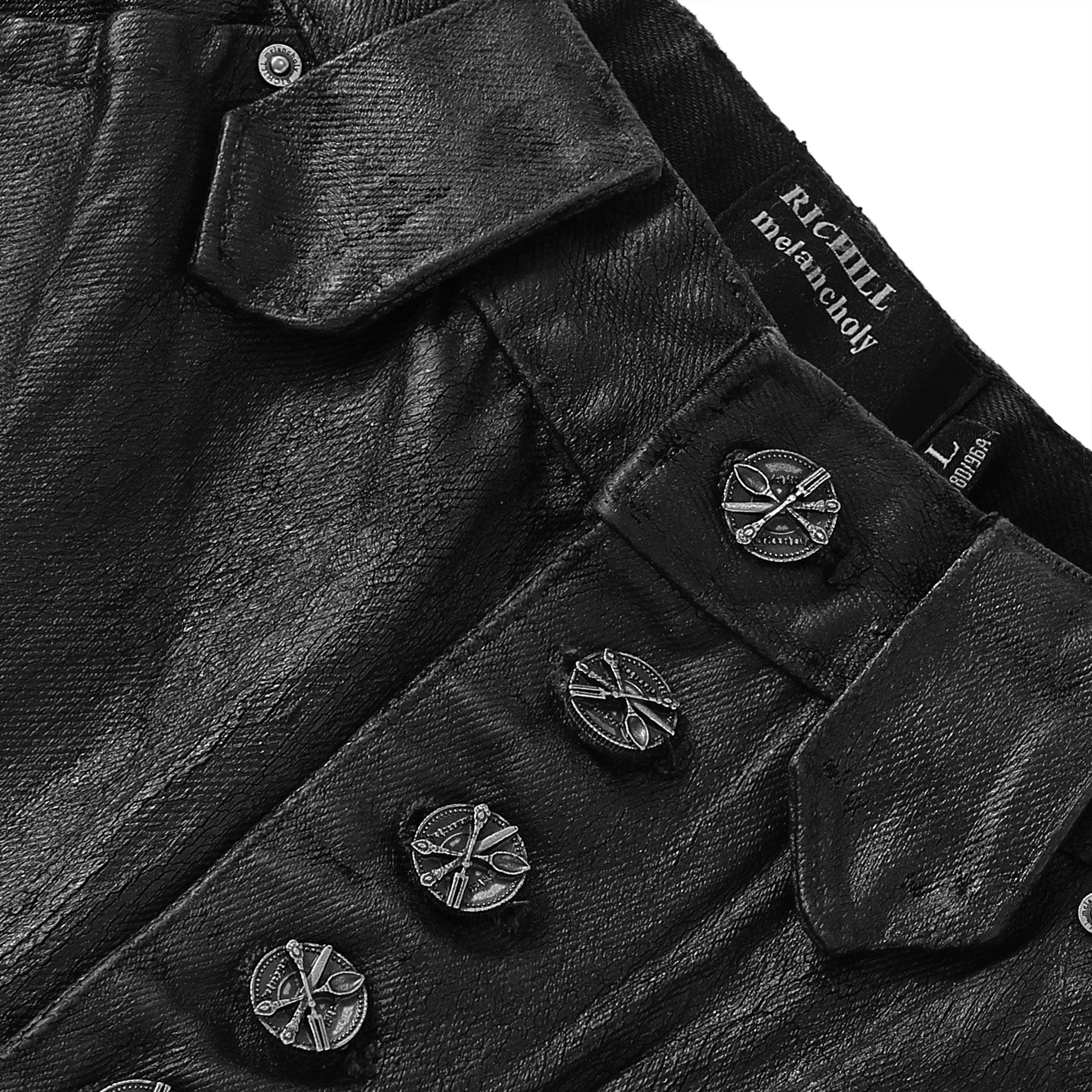 Waxed Flare Denim Trouser