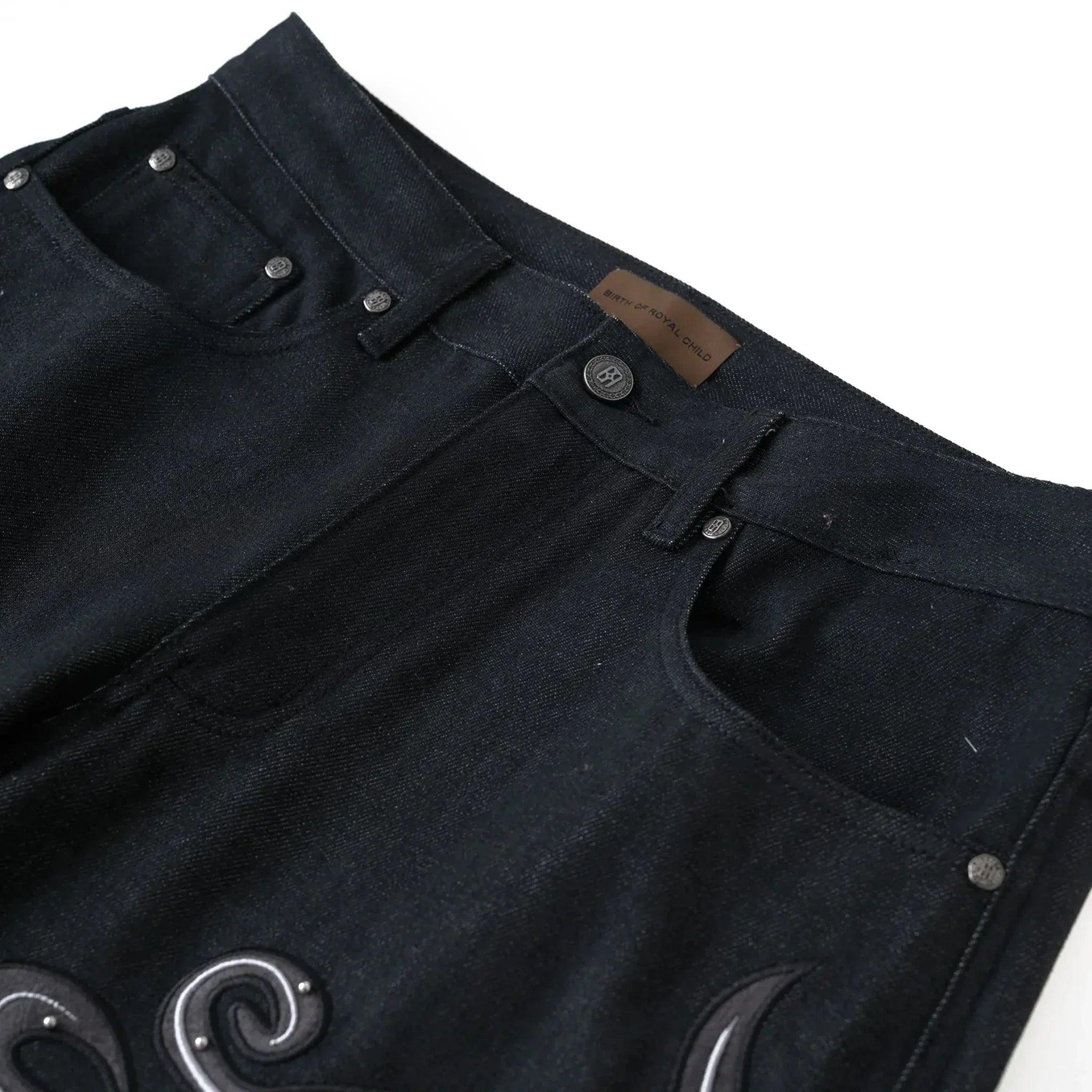 Leather Patch Vine Denim - BIRTH OF ROYAL CHILD - VENTURER