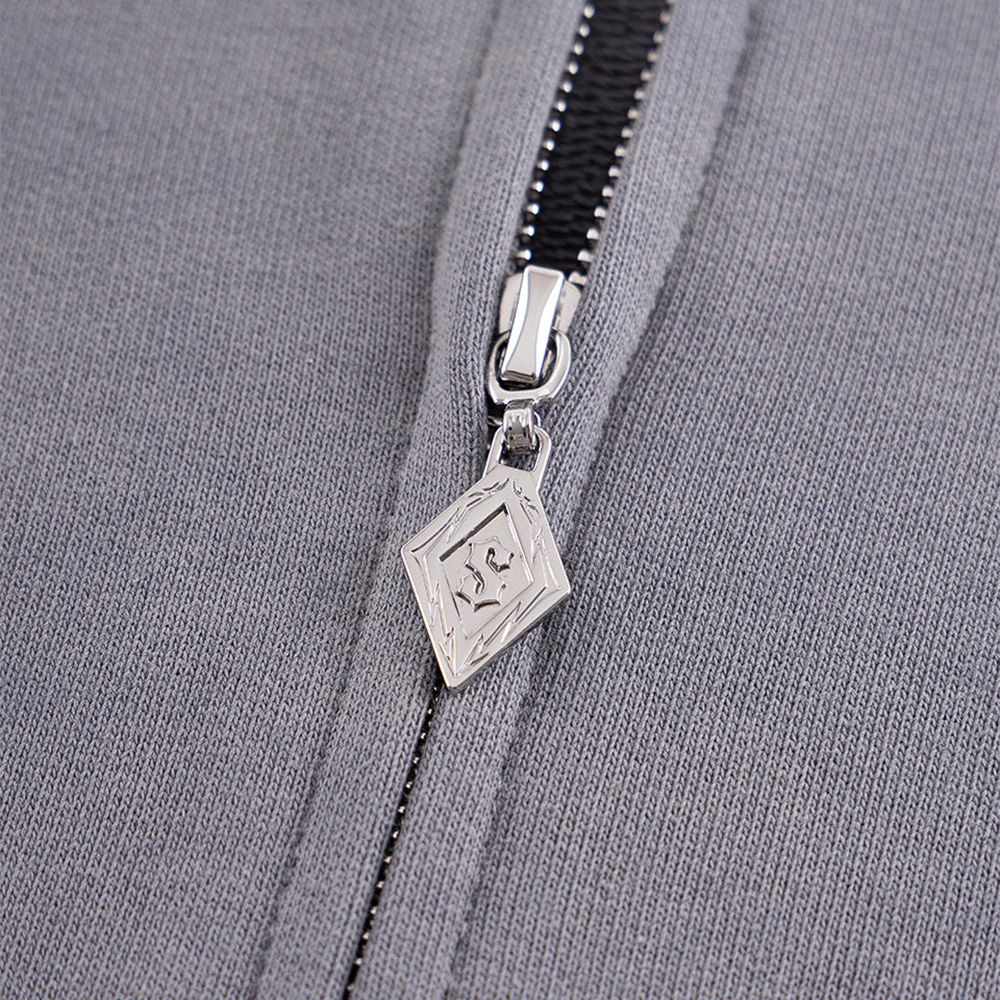 Dagger Cross Leather Patch Zip Hoodie