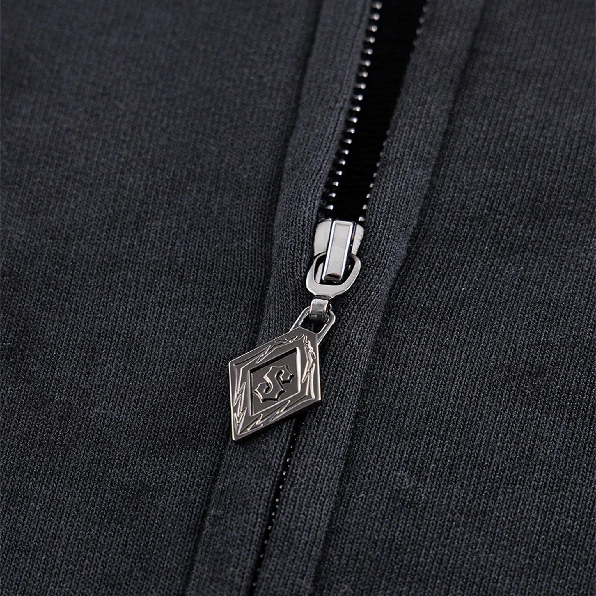 UNKNOWN LONDON Product Page - Dagger Cross Leather Patch Zip