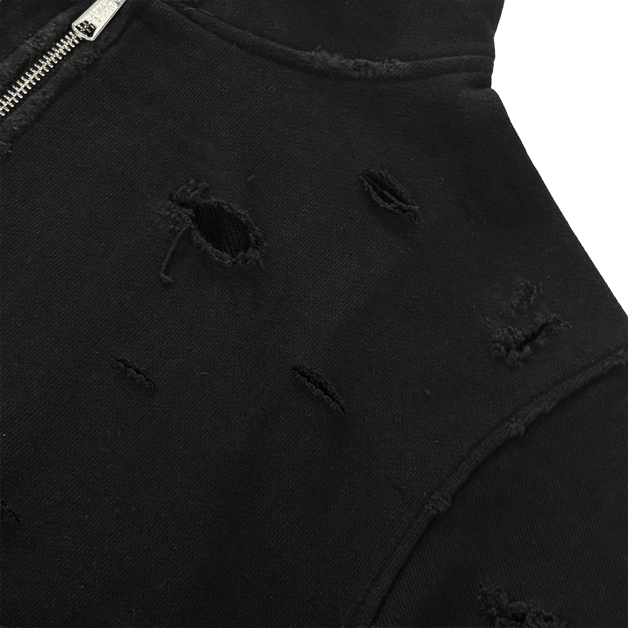 Distressed Zip Up Hoodie - EMOstanceclub - VENTURER