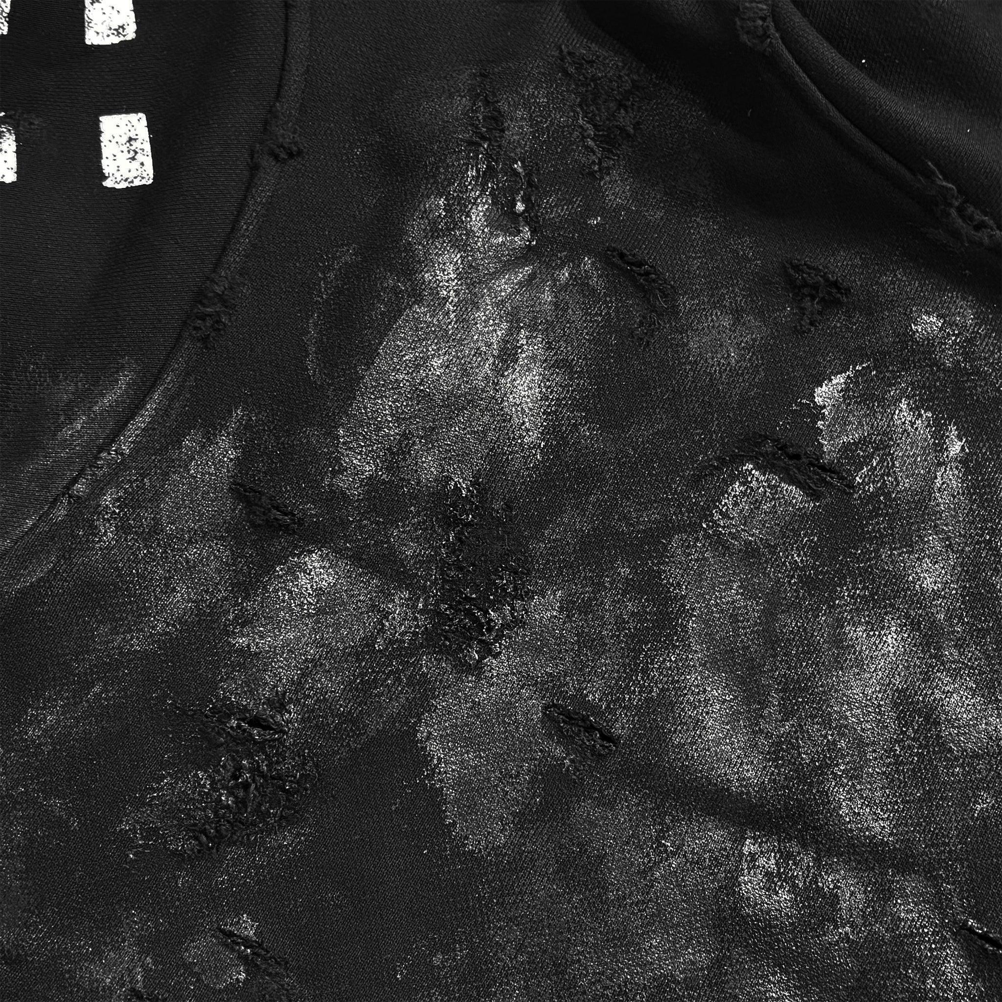 Distressed Coated Checkerboard Hoodie - EMOstanceclub - VENTURER