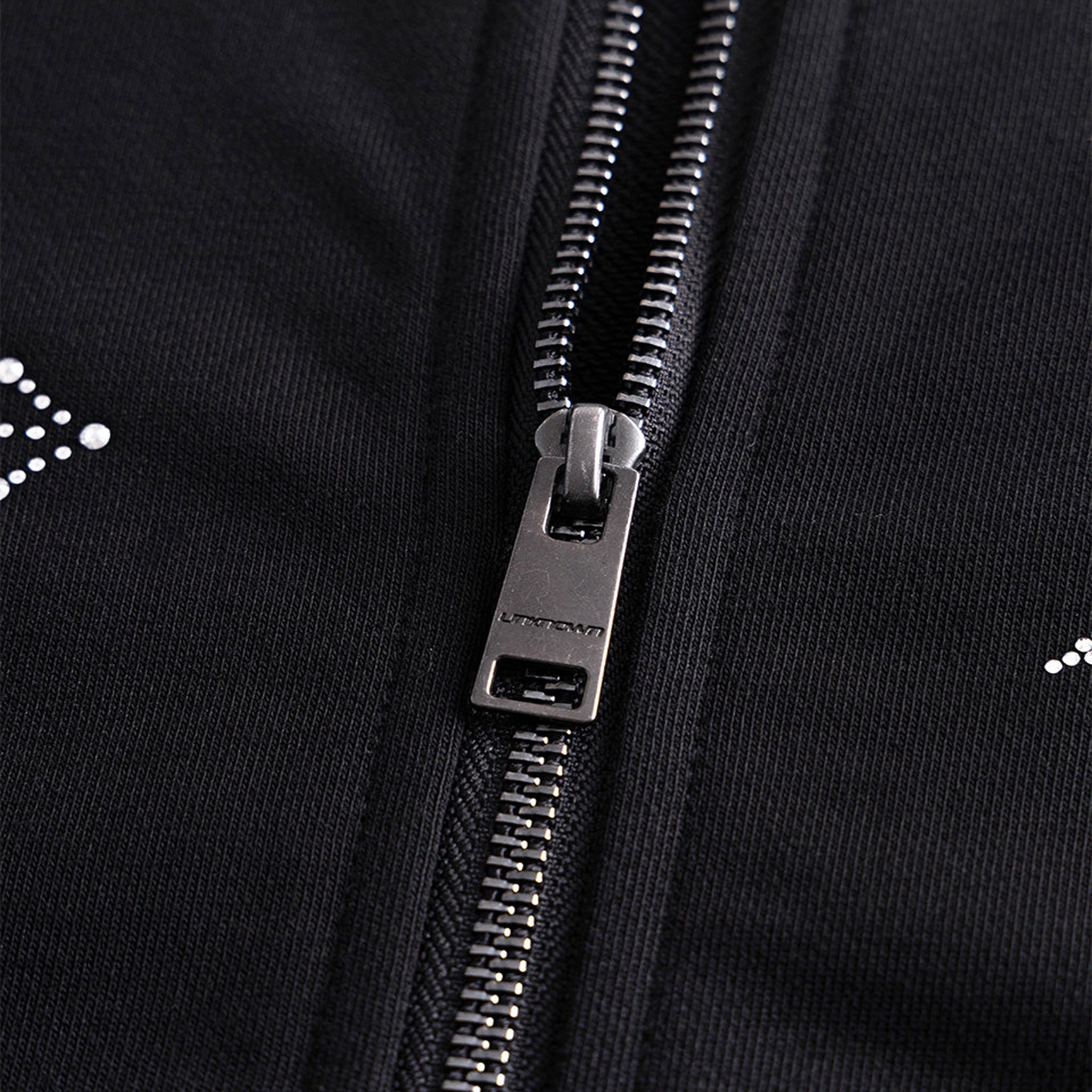 Dagger Cross Rhinestone Zip Hoodie