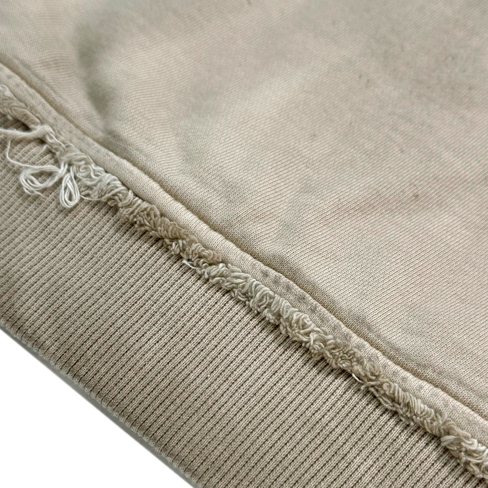 Dyed Raw-edged Hoodie with Linen Muffler