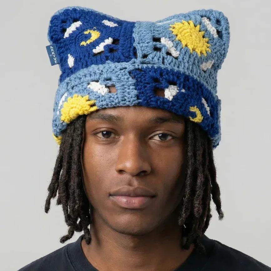ARKYVE(アーカイヴ)商品ページ - Starry Night Crochet Cat Hat - Blue