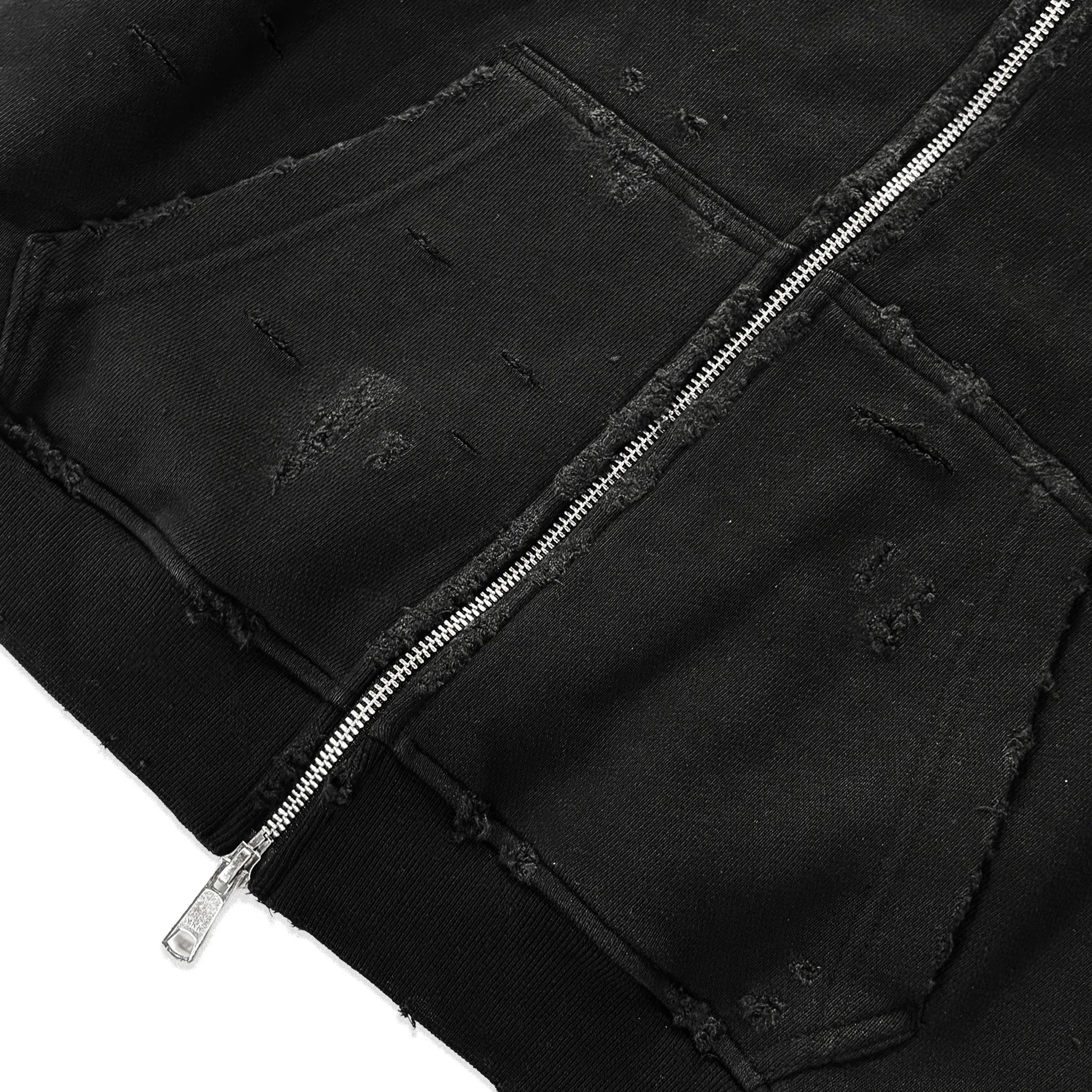 Distressed Zip Up Hoodie - EMOstanceclub - VENTURER
