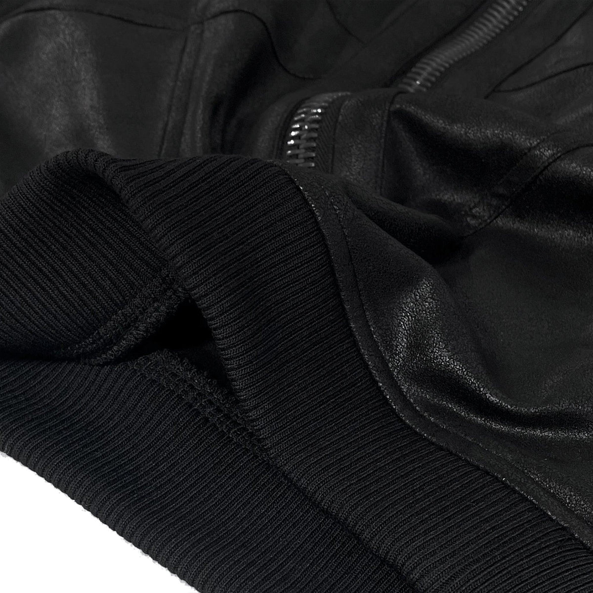 Rue Faux Leather Bomber Jacket with Side Zippers
