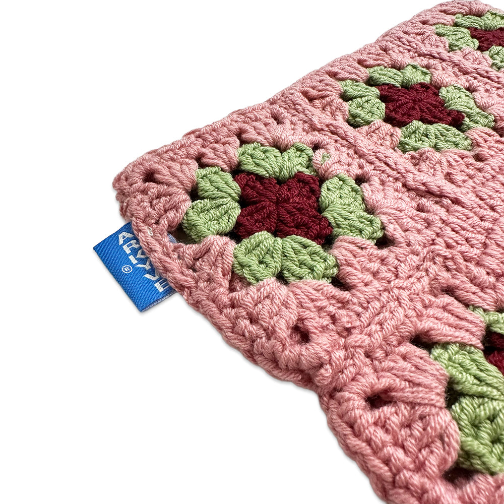 Pink Berry Crochet Ski Mask