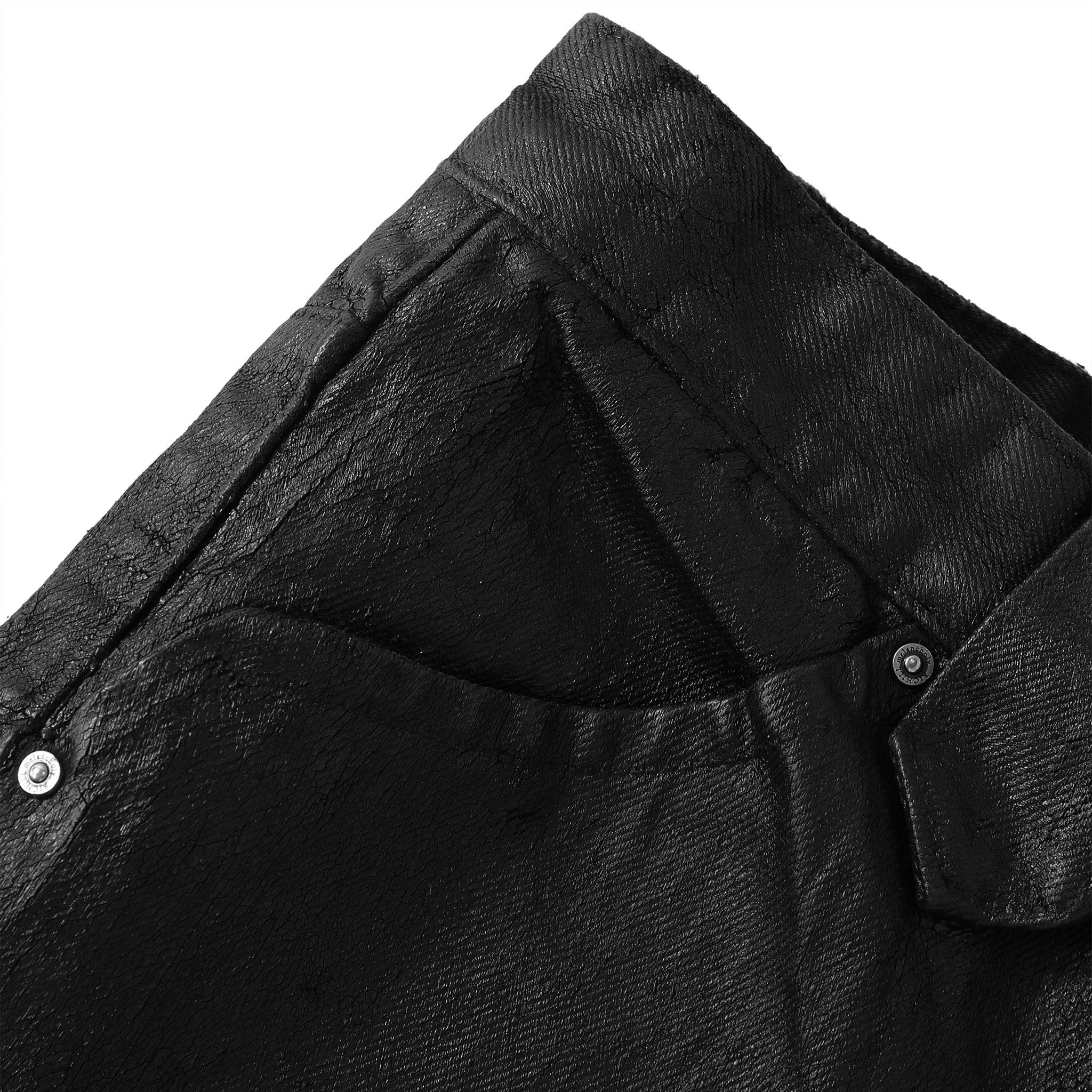 Waxed Flare Denim Trouser
