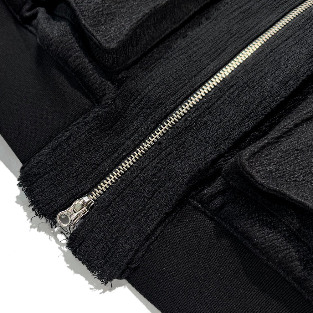 Heavy Texture Wool Linen Puffer Jacket