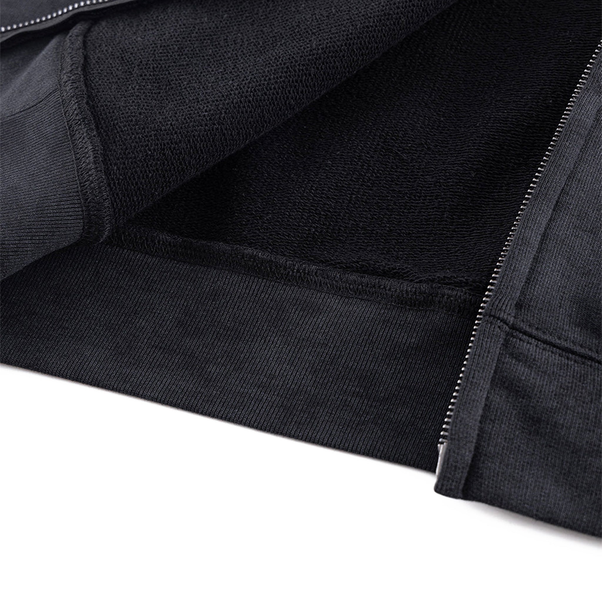 Dagger Cross Leather Patch Zip Hoodie