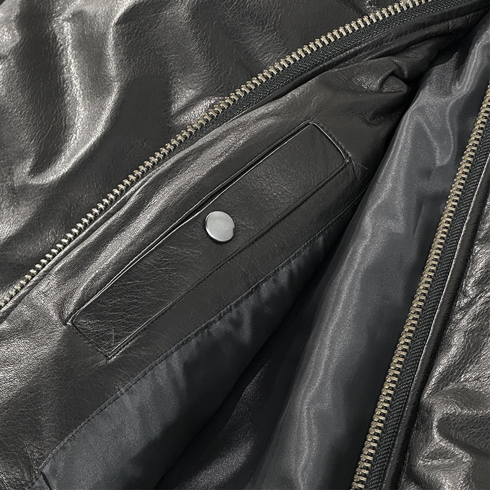 Cow Leather Bomber Jacket
