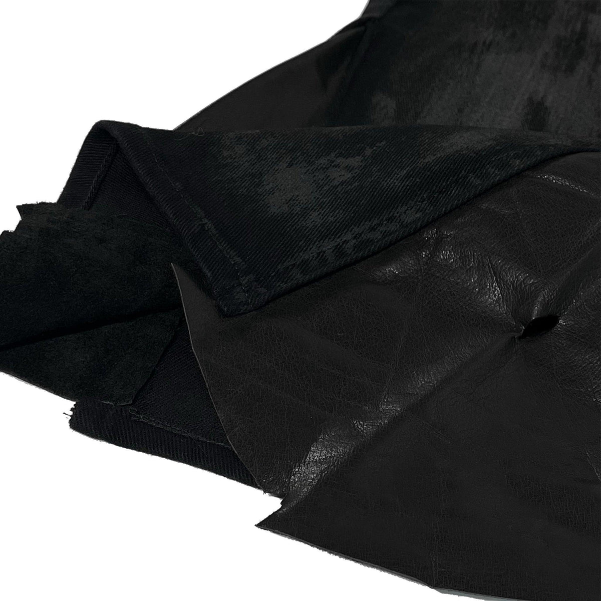 Coating Leather Flare Denim Pants