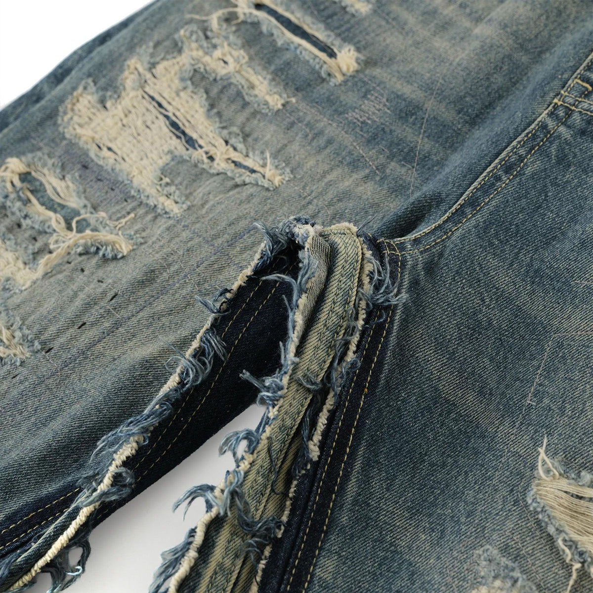 Layered Distressed Jeans