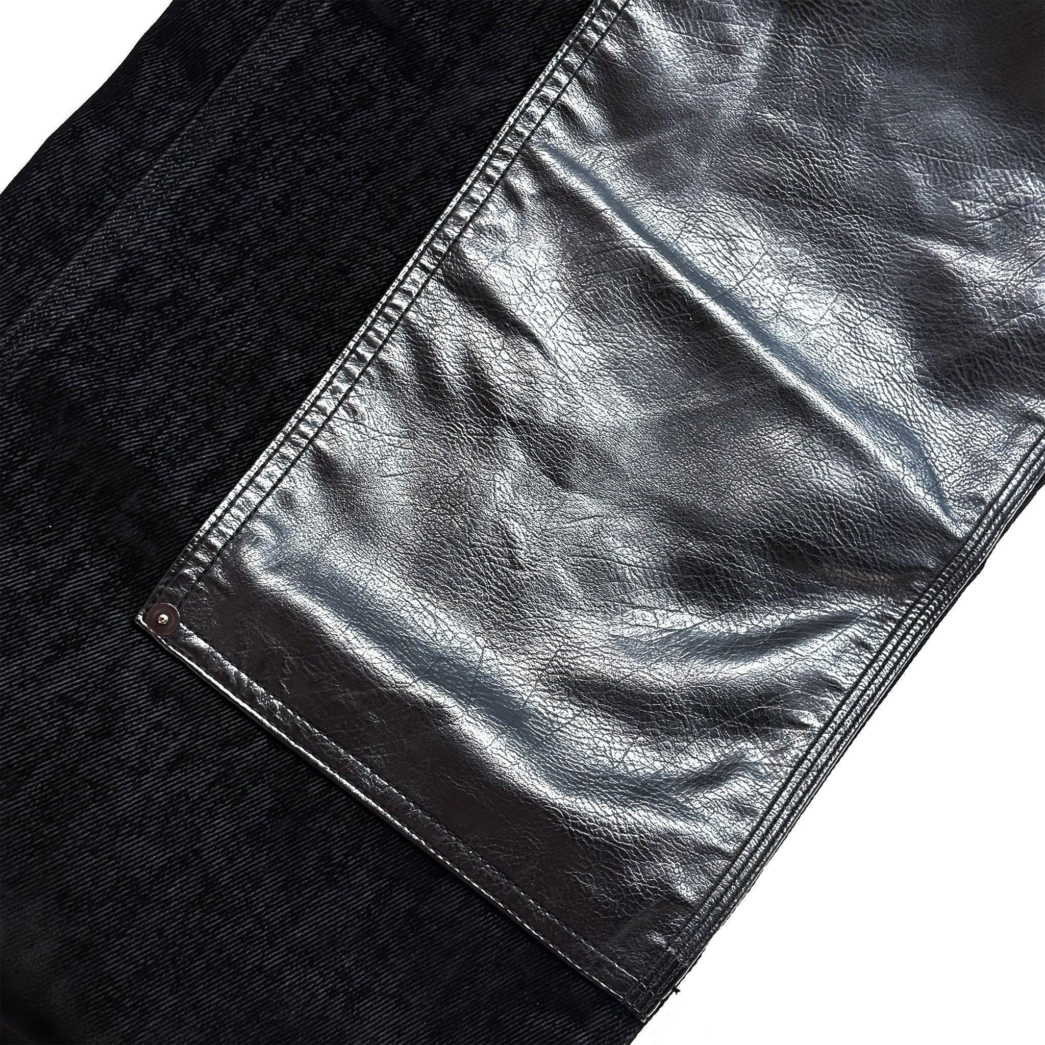 Velvet Leather Panel Baggy Carpenter Jeans - EMOstanceclub - VENTURER