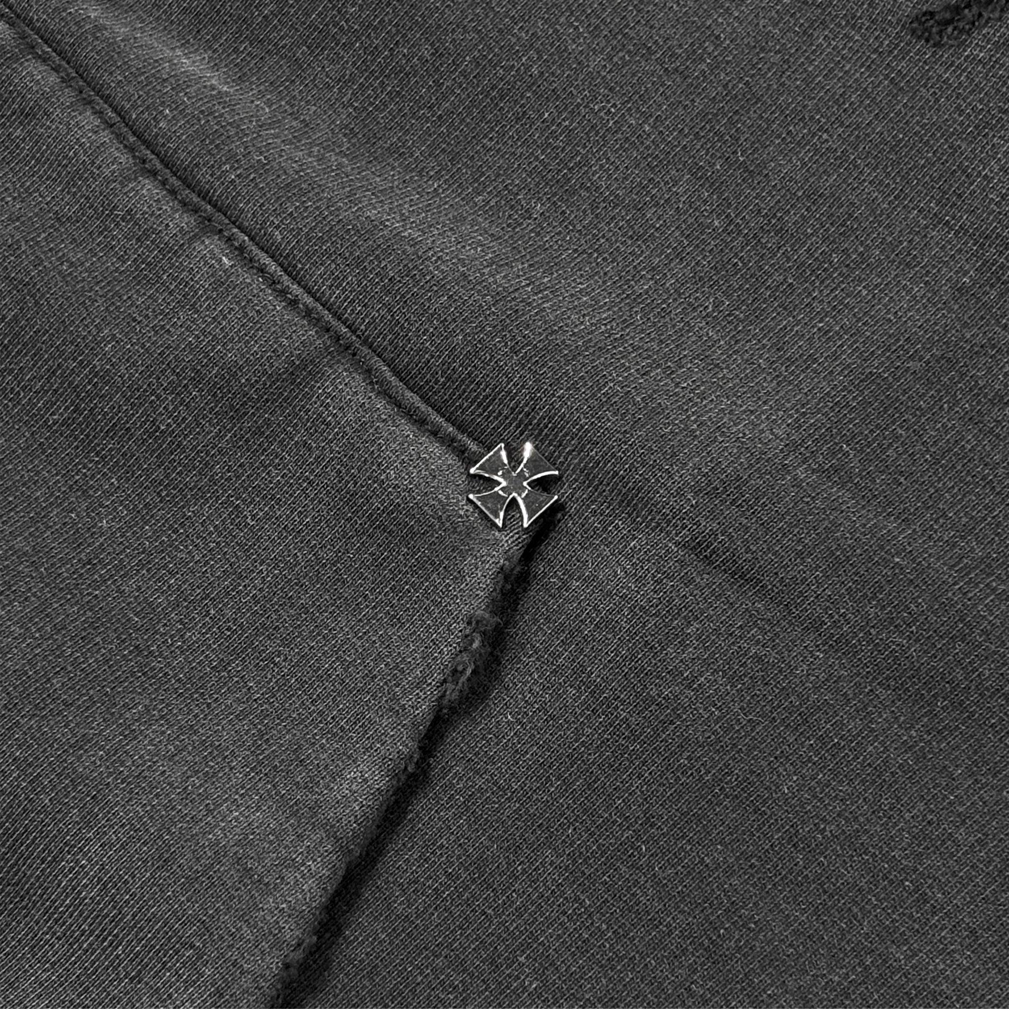 Cross Studded Destroyer Zip Hoodie