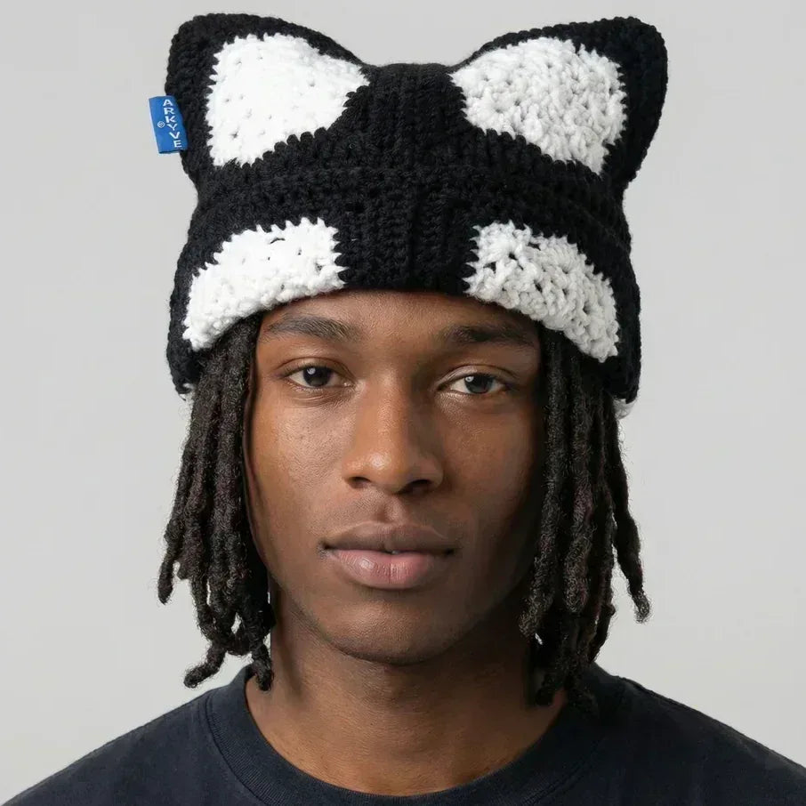 帽子 andwang Fluffy cat knit hat andwang Fluffy cat knit hat